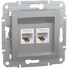 Schneider Electric Asfora kompiuterio lizdas 2 x RJ45 katė. 5E UTP be aliuminio rėmelio (EPH4400161)