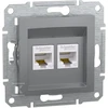 Schneider Electric Asfora kompiuterių lizdai 2 x RJ45 katė. 5E UTP be rėmelio (EPH4400162)