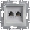 Schneider Electric Asfora kompiuterio lizdas 2 x RJ45 katė. 5E UTP be aliuminio rėmelio (EPH4400161)