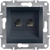 Schneider Electric Asfora kompiuterio lizdas 2 x RJ45 katė. 5E UTP be antracito rėmelio (EPH4400171)