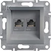 Schneider Electric Asfora kompiuterių lizdai 2 x RJ45 katė. 5E UTP be rėmelio (EPH4400162)
