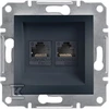 Schneider Electric Asfora kompiuterio lizdas 2 x RJ45 kat. 6 UTP be rėmo antracitas (EPH4800171)