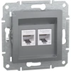 Schneider Electric Asfora kompiuterių lizdai 2 x RJ45 katė. 6 UTP be rėmelio (EPH4800162)