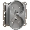 Schneider Electric Sedna Design, 2x2P+PE lizdas su langinėmis rėmų sistemai (Elements rėmams), sidabrinis aliuminis