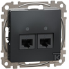 Schneider Electric Sedna Design Kompiuterio lizdas 2xRJ45 kat.5e UTP juodas antracitas SDD114452