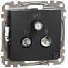 Schneider Electric GN.R/TV/SAT END 4DB Juodas ANTI-SONE DE