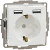Schneider Electric Kištukinis lizdas SCHNEIDER Sedna Design, su užsklanda + 2 USB, 4A, baltas; SDD111052