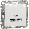Schneider Electric Sedna Design, USB A+C 2.4A įkrovimo lizdas, baltas