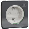 Schneider Electric Mureva Style Schuko lizdo mechanizmo varžtų gnybtai antracitas IP55 MUR36135