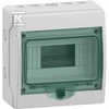 Schneider Electric SCHNEIDERE Hermetinis skirstomasis įrenginys Schneider Mini Mureva / d. Kaedra 1x8 IP65 UV mMRV-1-8-NT-T 13443 paviršinės permatomos durys.