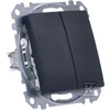 Schneider Electric Sedna dizainas, dvigubas mygtukas, juodas antracitas