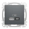 SCHNEIDERE USB įkrovimo lizdas Schneider Sedna Design SDD114404 A+C 45W PD juodas antracitas