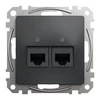 Schneider Electric Sedna Design Kompiuterio lizdas 2xRJ45 kat.5e UTP juodas antracitas SDD114452