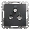 Schneider Electric Sedna Design, R/TV/SAT terminalo lizdas (4dB), juodas antracitas