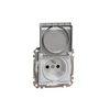 Schneider Electric Sedna Design, 2P+PE lizdas su IP44 langinėmis, sidabrinis aliuminis