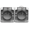 Schneider Electric Cedar Plius sandarinimo lizdas dvivietis su / U 16A IP44 pilkas (WDE000624)