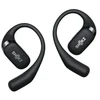 SHOKZ OpenFit belaidės ant ausies dedamos ausinės, skirtos skambučiams, muzikai, sportui ir kasdieniam naudojimui, su „Bluetooth“ ir juodomis spalvomis.