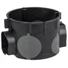 Simet 83106007 Įleidžiamoji dėžutė 60 mm plokštelė su pradurtomis membranomis, juoda, atspari vėjui E106-2K 83106007 /25 vnt./