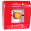 Spamel Rankinis priešgaisrinio jungiklio PWP1 (1NC) mygtukas su plaktuku ir CNBOP sertifikatu - 2LED žalia/raudona 230V