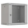 Prie sienos montuojama rack spintelė 19" 9U 540x350 pilkos stiklinės durys LANBERG (PLOKŠČIA PAKUOTĖ)