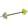 Sulenkiama štanga su bituminiu apkrovimu, strypas 140 cm, treniruotės rinkinys 20 kg, REBEL ACTIVE