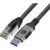 Techly ICOC U3A-RJ45-010 networking cable Juodas, Sidabrinis 1 m Cat6 F/UTP (FTP)