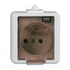 Timex Elektro GNT-16J L BI Jantar vienvietis lizdas 2P+Z atsparus purslams su dūmų gaubtu spalva balta GNT-16J L BI