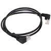 Goobay CAT 5e Jungiamasis laidas 1x 90 kampu, U/UTP, juodas - Laido ilgis 1 m