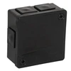 Tuščia ant paviršiaus montuojama dėžutė su 6 įvadais VIPLAST VP-22 Juodas IP55 86x86x40mm 022-05