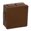 Tuščia ant paviršiaus montuojama dėžutė su 6 įvadais VIPLAST VP-22 RUDA IP55 86x86x40mm 022-02