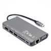 USB-C šakotuvas Unitek D1019B 3.1 8w1 su Maitinimo šaltinis 100W