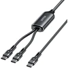 UNITEK USB-C 2-in-1 PD 100W silikoninis laidas 1,8 m