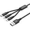UNITEK USB 3IN1 įkrovimo laidas (C, Lightning, MUSB)