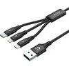 Unitek USB 3 viename įkrovimo laidas juodas