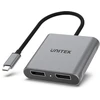 Unitek V1404A adapteris USB-C, 2x prievadas DP 1.4 8K 60Hz