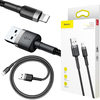 USB-A / Lightning iPhone Baseus Cafule CALKLF-AG1 KABLELIS 50cm Apple 2.4A JUODAI PILKA PUSTA