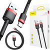 USB-A / USB-C Baseus Cafule CATKLF-B91 CABLE 100cm 3A QC 3.0 JUODAI RAUDONAI PINTAS