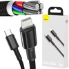 USB-C / Lightning iPhone Baseus Cafule CATLGD-A01 2m 20W PD greito įkrovimo KABELAS, Juodas, pintas