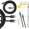 USB-C / USB-C KABELAS Baseus Cafule CATKLF-GG1 100cm 60W 3A PD 2.0 QC 3.0 JUODAI PILKAS PINTAS