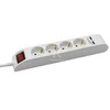 Ilgintuvas 4-vietis V-TAC, 2 usb jungtys, baltos spalvos, šviečiantis įjungimo mygtukas