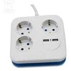 Ilgintuvas 3-vietis V-TAC, 2usb jungtys, 3G1.5MM2 X1.4M, baltas, kvadratinis