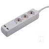 Ilgintuvas 3-vietis V-TAC, 2usb jungtys, 3G1.5MM2 X 5M, baltas