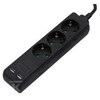Ilgintuvas 3-vietis V-TAC, 2usb jungtys, 3G1.5MM2 X 5M, juodas