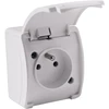 Vieno paviršiaus montuojamas lizdas su įžeminimu, sklendė VIPLAST KOALA Baltas IP44 161-01