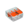 Greita jungtis Greita jungtis Wago 3x0,2-4mm2 permatoma / oranžinė 221-413 lizdinė plokštelė po 12 vnt (0221-0413/0996-0012) 221-413/995-012