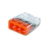 Wago 2273-203/995-030 Greito prijungimo jungtis 3x 0.5-2.5mm2 skaidri/oranžinė 2273-203 /pakuotė 30 vnt./ 2273-203/995-030