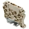 ZEW 35, Galiniai stabdžiai „Push in” tipo, gnybtams, TS 35, V-2, Wemid, 6mm, smėlio sp., Weidmuller