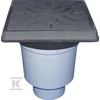 Lauko vertikalus trapas DN110 su ketaus grotelėmis 12.5t 500l/m+smil(HL606.1/1)
