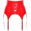 Vinyl Suspender Straps red XL