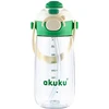 Akuku gertuvė su šiaudeliu 480ml pilkas žalia A0724